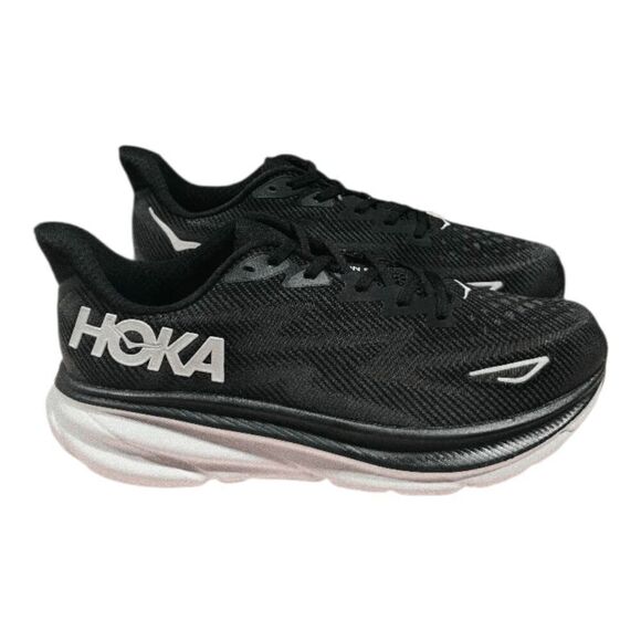 HOKA ONE ONE Clifton 9 \'Black White\' Running Shoes Size W11/M9 main image 16